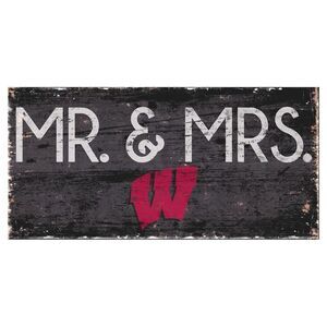 Wisconsin Badgers Mr. & Mrs. Wooden Sign